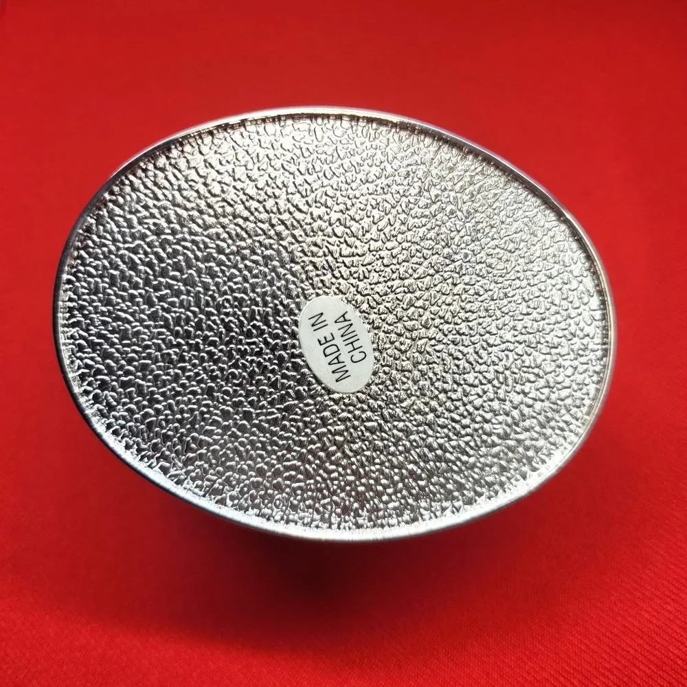 Vintage Silver Plated Roses Hinged Cover Trinket Jewelry Box Red Velvet Lining